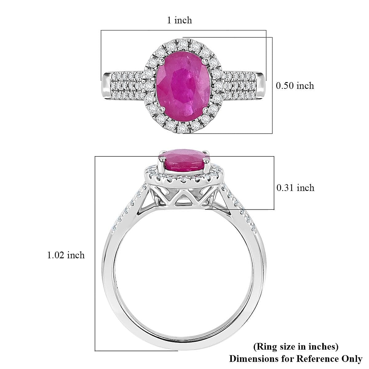 Rhapsody  950 Platinum  AAAA  Mozambique Ruby   White Diamond  VS Ring 2.15 ct,  Platinum Wt. 7.26 Gms  2.150  Ct.