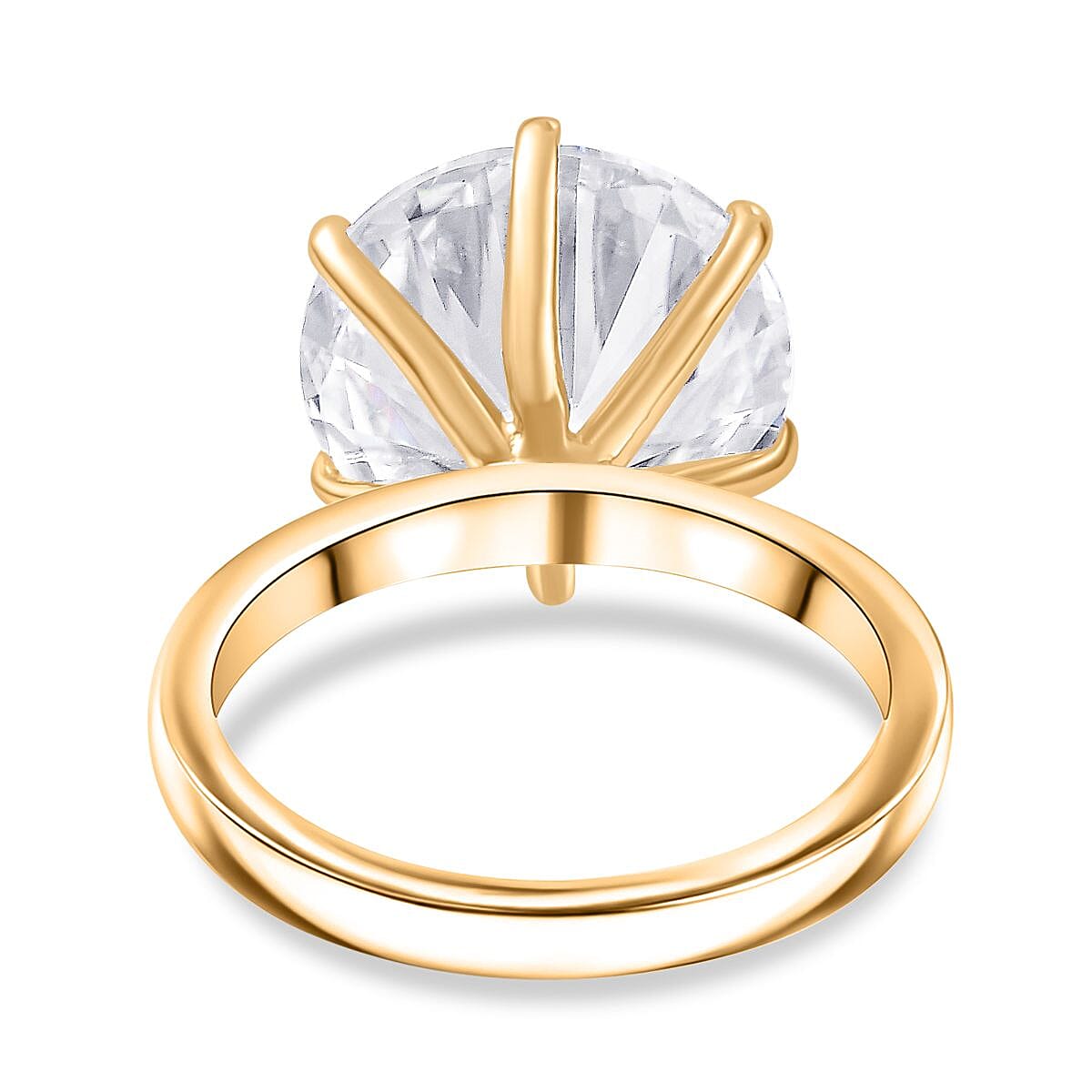 Doorbuster - Moissanite Ring in 18K Vermeil Yellow Gold Plated Sterling Silver 7.56 Ct.