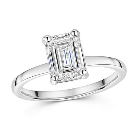 Luxuriant Diamond - 950 Platinum SGL Certified Lab Grown Diamond Emerald Cut  (VS-G-H) Ring 2.00 Ct.