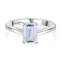 LUXURIANT 2 Ct. Lab Grown Diamond Emerald Cut Solitaire Platinum Ring