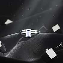 LUXURIANT 2 Ct. Lab Grown Diamond Emerald Cut Solitaire Platinum Ring