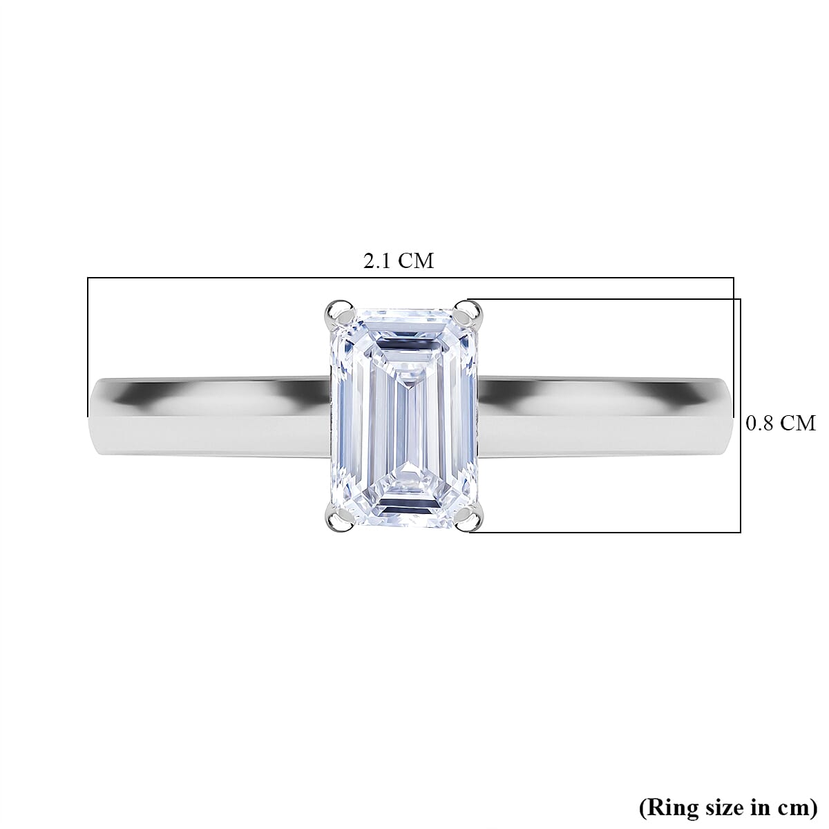 Luxuriant Diamond - 950 Platinum SGL Certified Lab Grown Diamond Emerald Cut  (VS-G-H) Ring 2.00 Ct.
