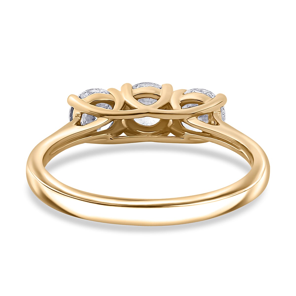 Luxuriant Diamond 9K Yellow Gold SGL Certified Lab Grown Diamond (VS-G-H) Trilogy Ring 1.00 Ct. Luxuriant Diamond 9K Yellow Gold SGL Certified Lab Grown Diamond (VS-G-H) Trilogy Ring 1.00 Ct.