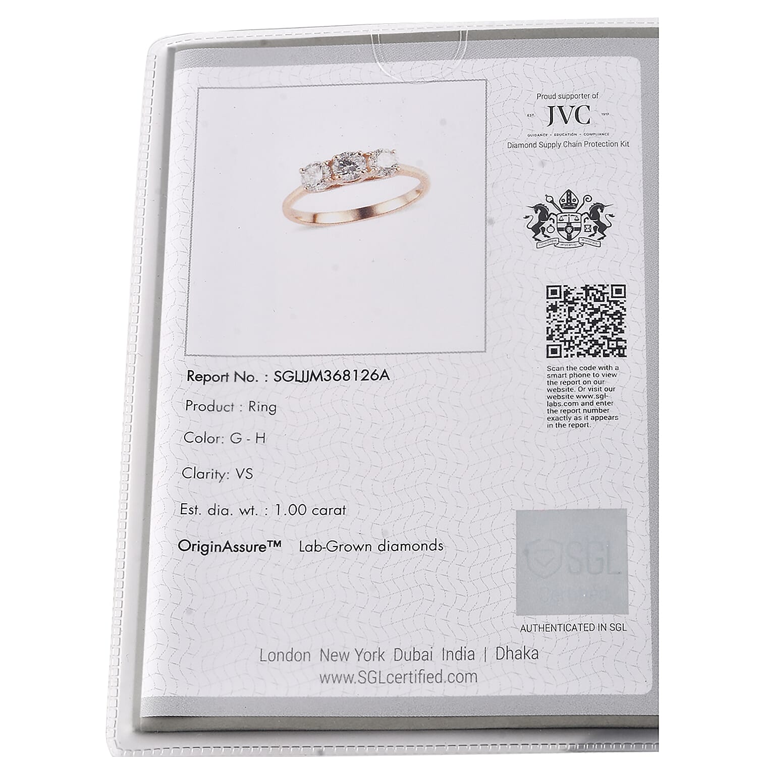 Luxuriant Diamond 9K Yellow Gold SGL Certified Lab Grown Diamond (VS-G-H) Trilogy Ring 1.00 Ct. Luxuriant Diamond 9K Yellow Gold SGL Certified Lab Grown Diamond (VS-G-H) Trilogy Ring 1.00 Ct.