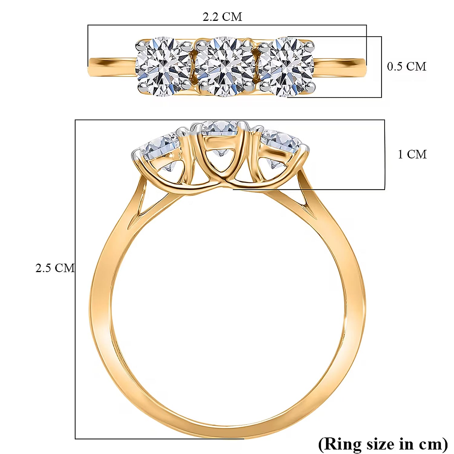 LUXURIANT SGL Certified Lab Grown Diamond (VS-G/H) 3 Stone Ring