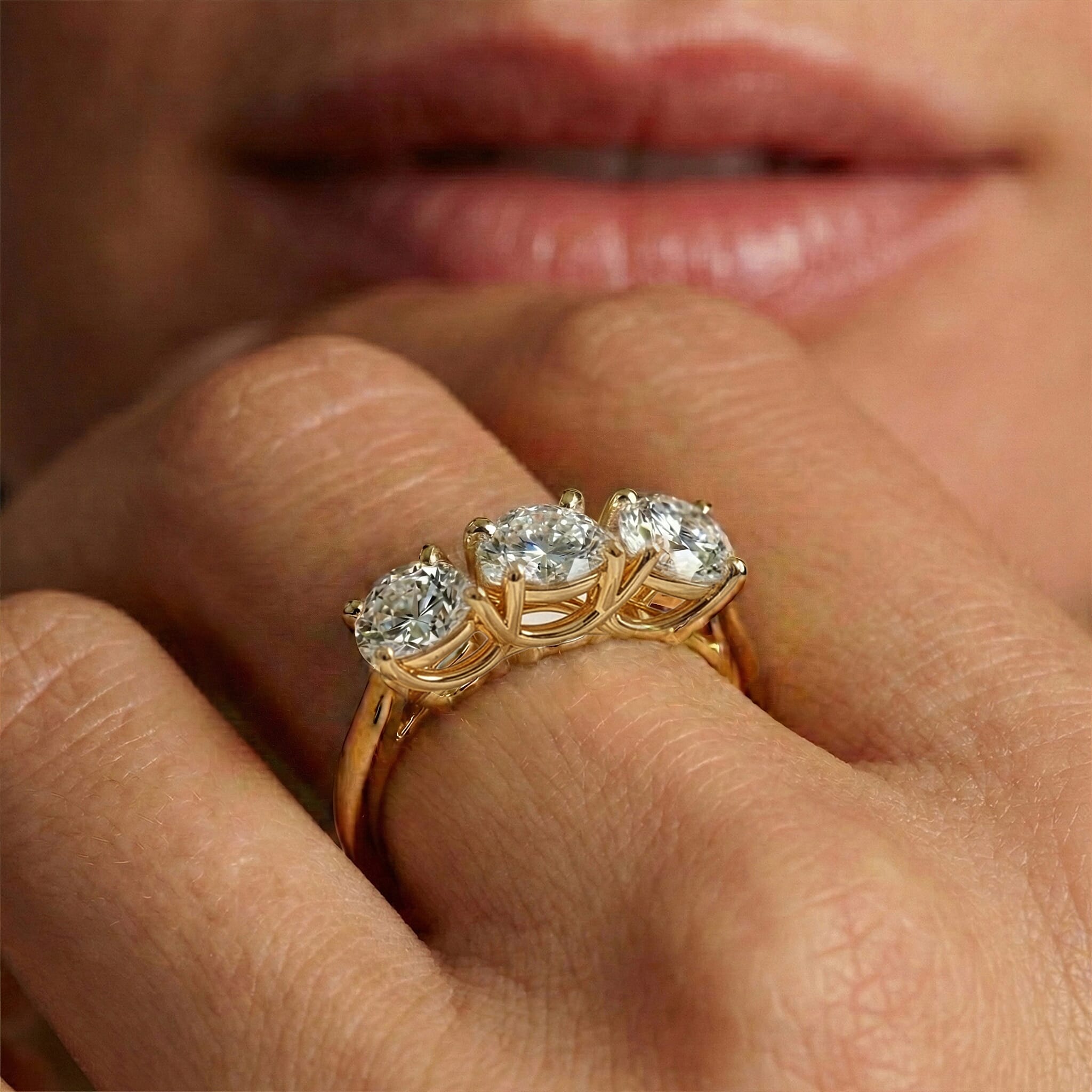 LUXURIANT SGL Certified Lab Grown Diamond (VS-G/H) 3 Stone Ring