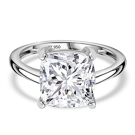 Luxuriant 950 Platinum IGI Certified (VS2-G) Lab Grown Diamond Ring 5.04 Ct.