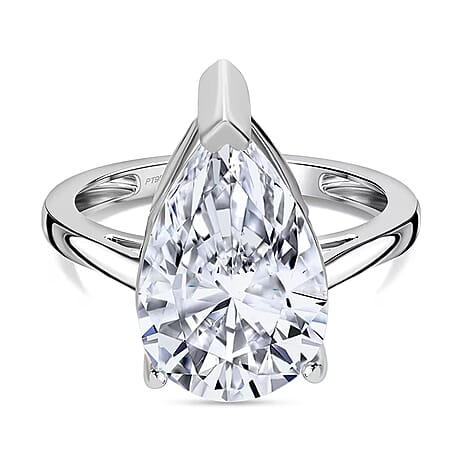 First Time Ever - Luxuriant Diamond 950 Platinum IGI Certified (VS2-G) Pear Cut Lab Grown Diamond Solitaire Ring 5.03 Ct, 5.41 Gms.