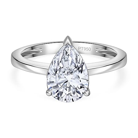 LUXURIANT 5 Ct. Lab Grown Diamond Pear-Cut Solitaire Ring in 950 Platinum, IGI Certified