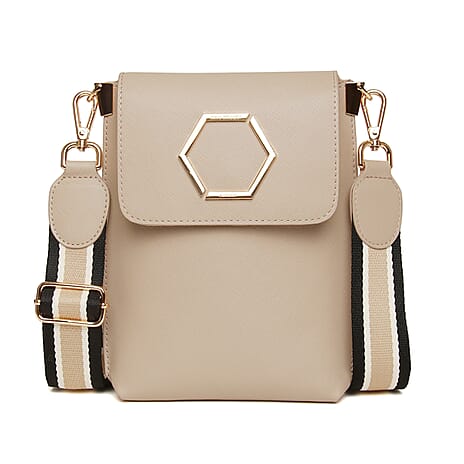 Alice Wheeler Brompton Honeycomb Crossbody Bag - Stone