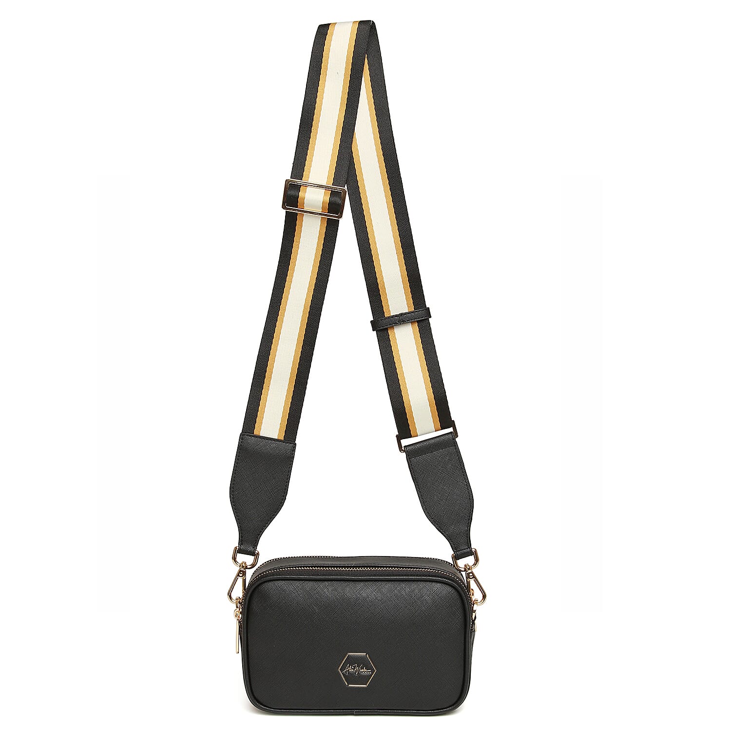 Alice Wheeler Pimlico Honeycomb Crossbody Bag - Black