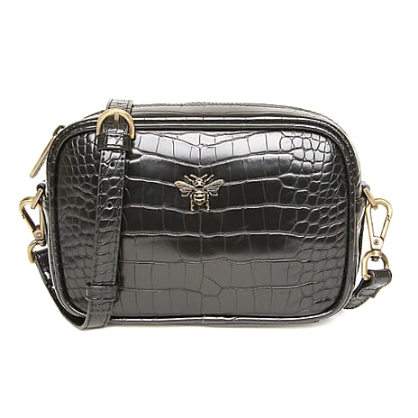 Alice Wheeler Mini SOHO Crossbody Bag - Black Croc