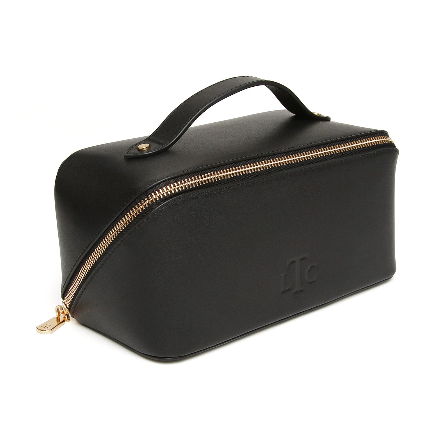 Alice Wheeler Leather Train Case - Black
