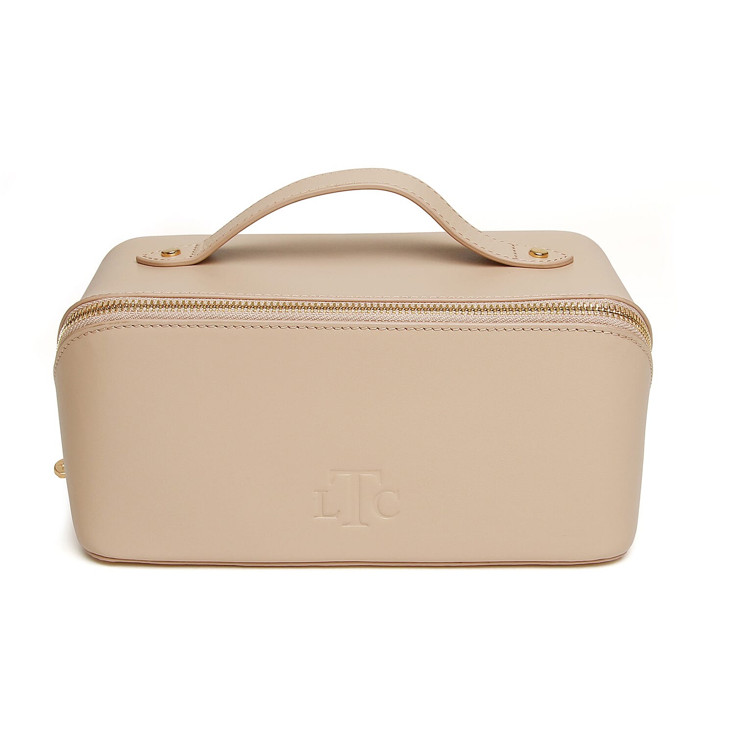 Alice Wheeler Leather Train Case - Stone