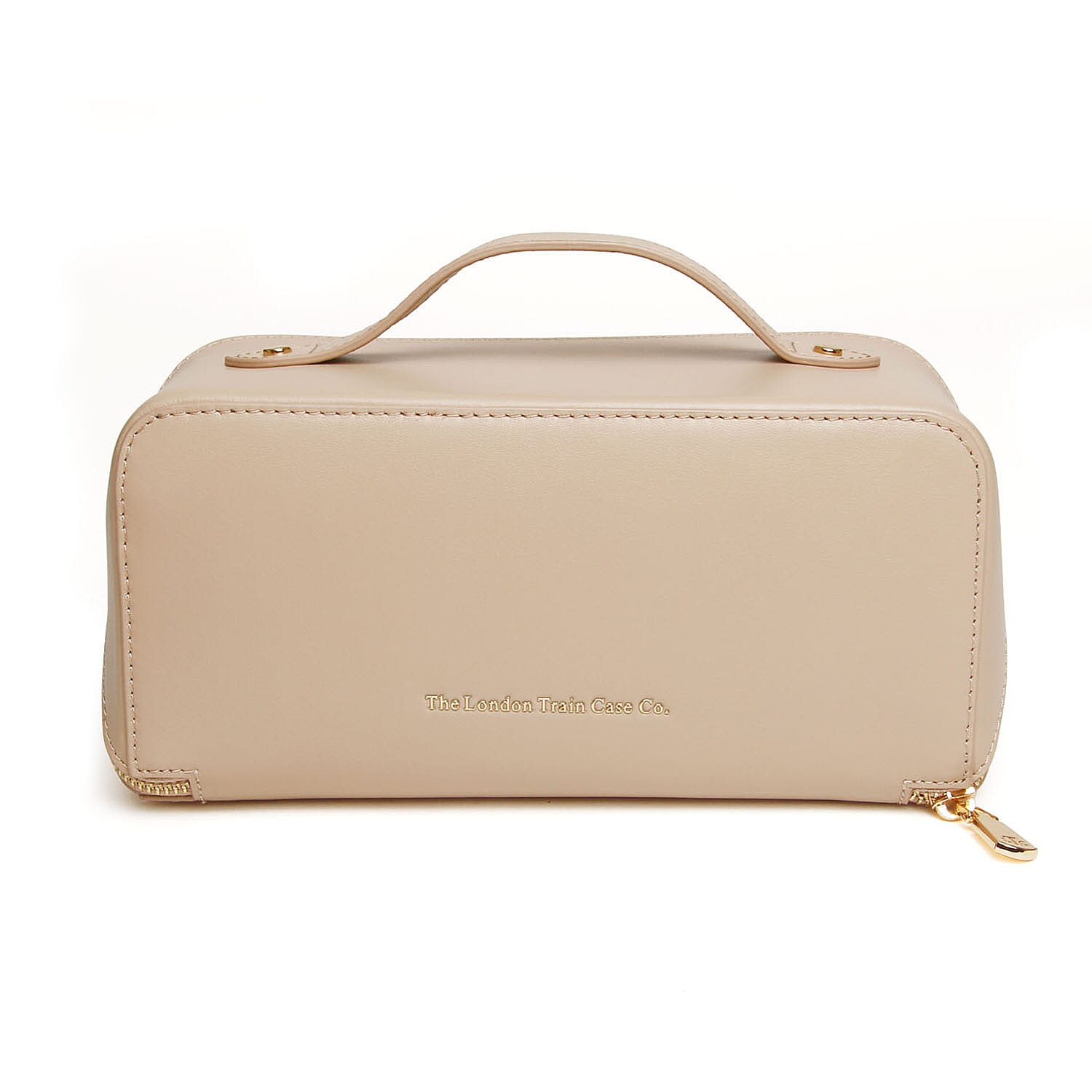 Alice Wheeler Leather Train Case - Stone