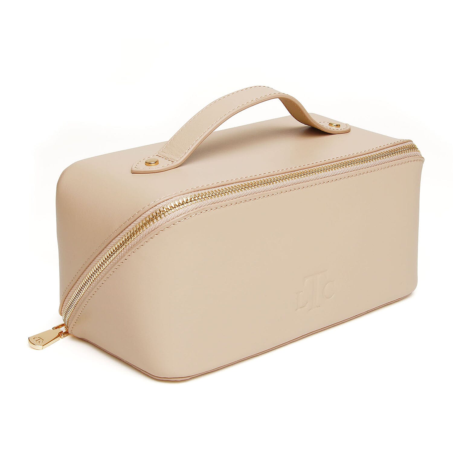 Alice Wheeler Leather Train Case - Stone