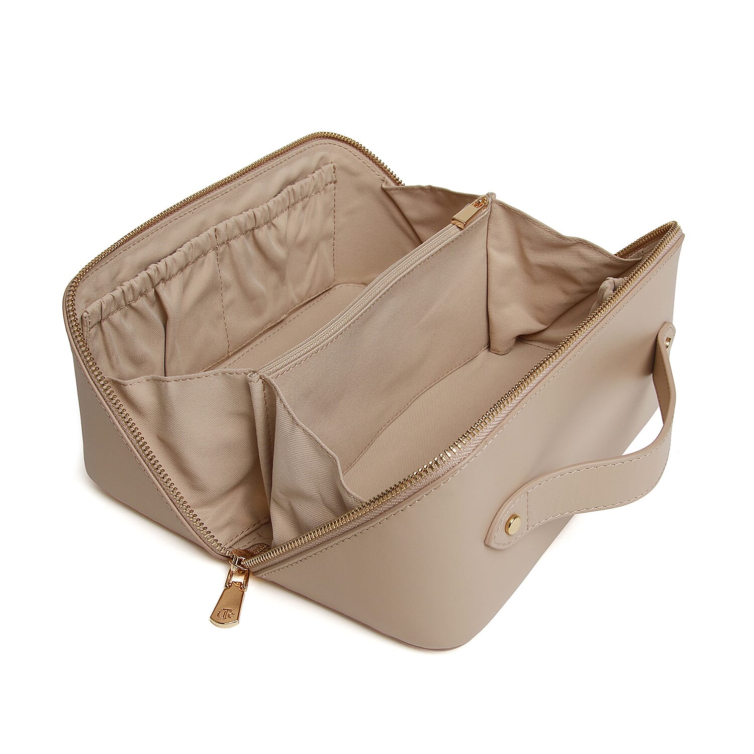 Alice Wheeler Leather Train Case - Stone