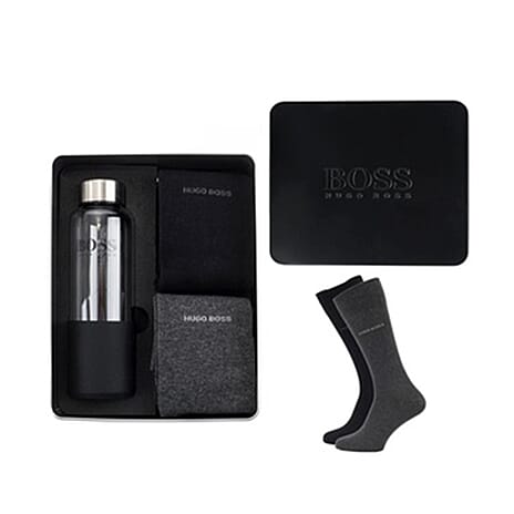 Hugo Boss Glass Bottle and 2 Pairs of Socks Gift Set - Black