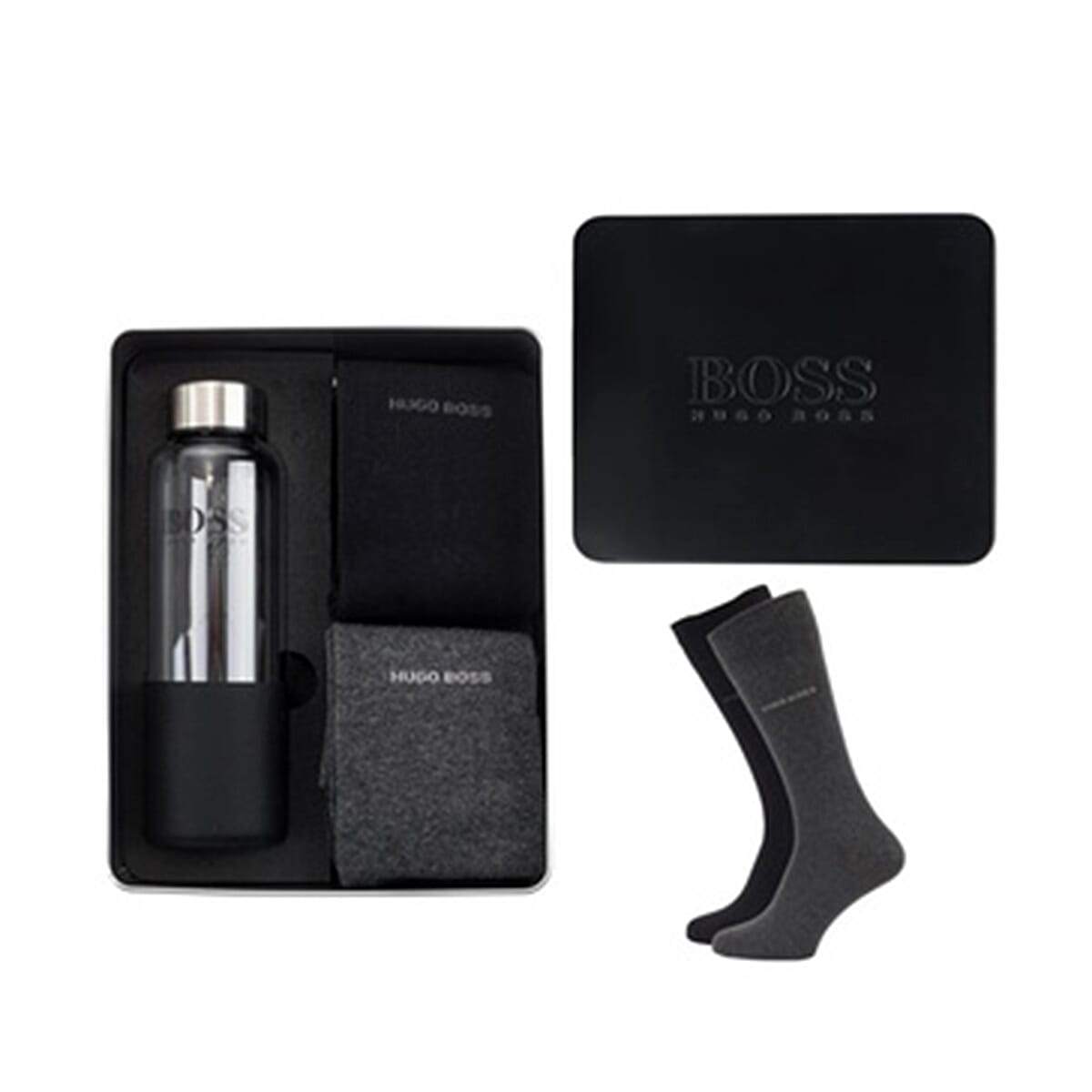 Hugo-Boss-Glass-Bottle-and-2-Pairs-of-Socks-Gift-Set-Black