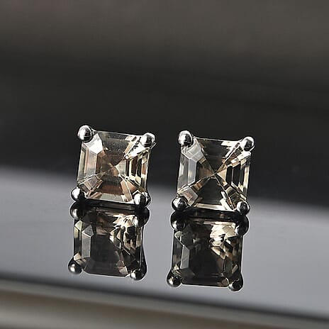 The Most Exotic Tucson Find - RHAPSODY 950 Platinum AAAA Turkizite Solitaire Stud Earrings with Screw Back 2.03 Ct.