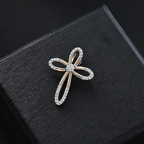 9K Yellow Gold Moissanite Pendant 0.24 Ct.