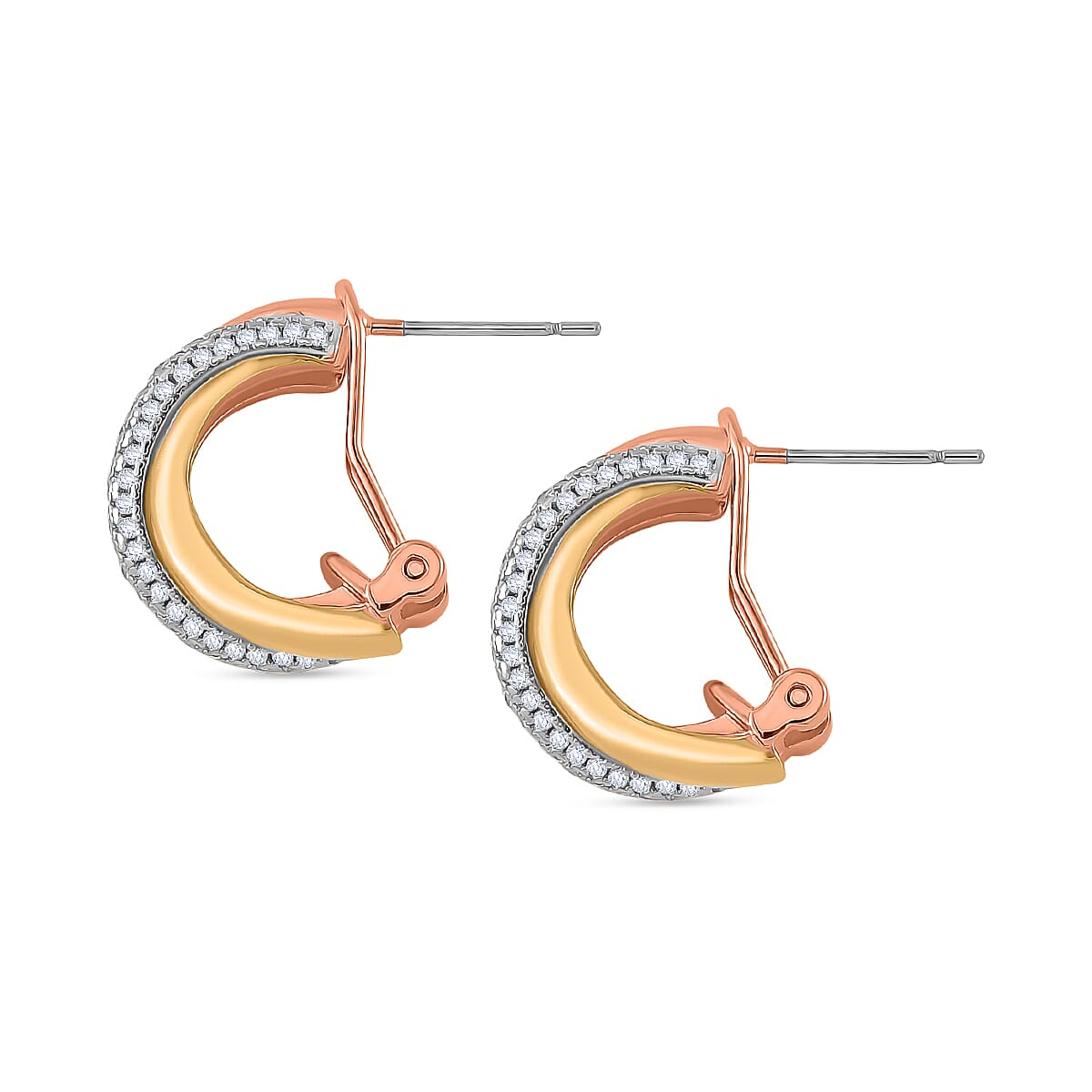 Designer Inspired - White Cubic Zirconia Earring with Clasp