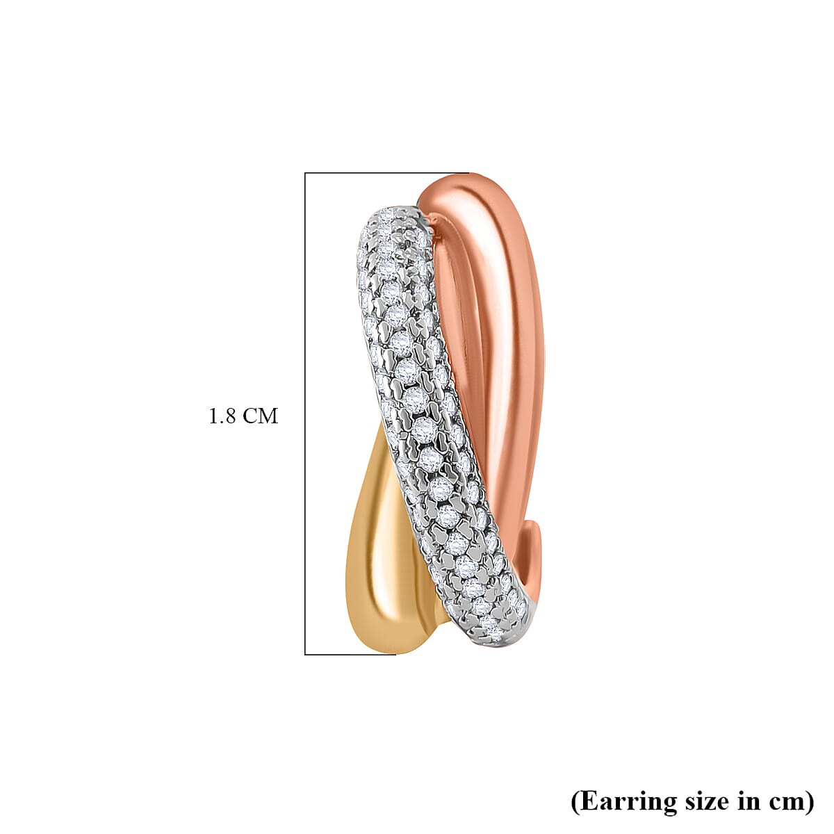 Designer Inspired - White Cubic Zirconia Earring with Clasp