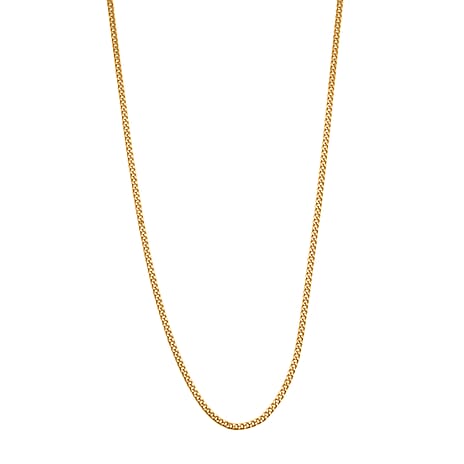 Biggest Deal-  9K Yellow Gold Diamond Cut Curb Necklace With Spring Ring Clasp (Size - 18)