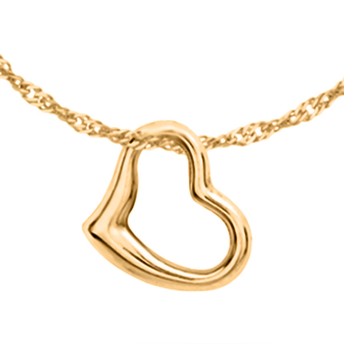 9K Yellow Gold Floating Heart Pendant