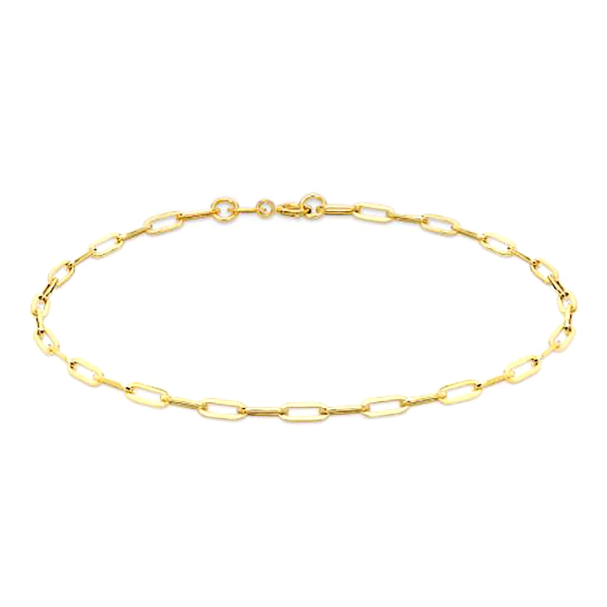 One Time Offer - 9K Yellow Gold Paperclip Bracelet with Spring Ring Clasp (Size - 7.25)