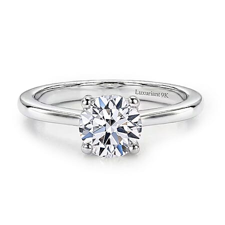 LUXURIANT 1 Ct. Lab Grown Diamond Solitaire Ring in 9K White Gold SGL Certified (VS/G-H)