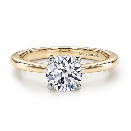 LUXURIANT 1 Ct. Lab Grown Diamond Solitaire Ring in 9K Yellow Gold SGL Certified (VS/G-H)