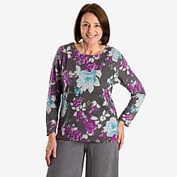 Closeout Deal Floral Pattern Long Sleeve Blouse
