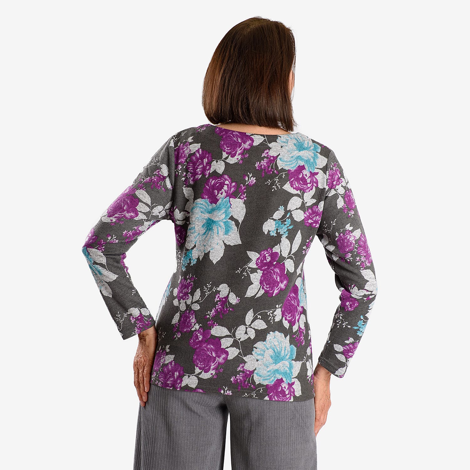 Closeout Deal Floral Pattern Long Sleeve Blouse