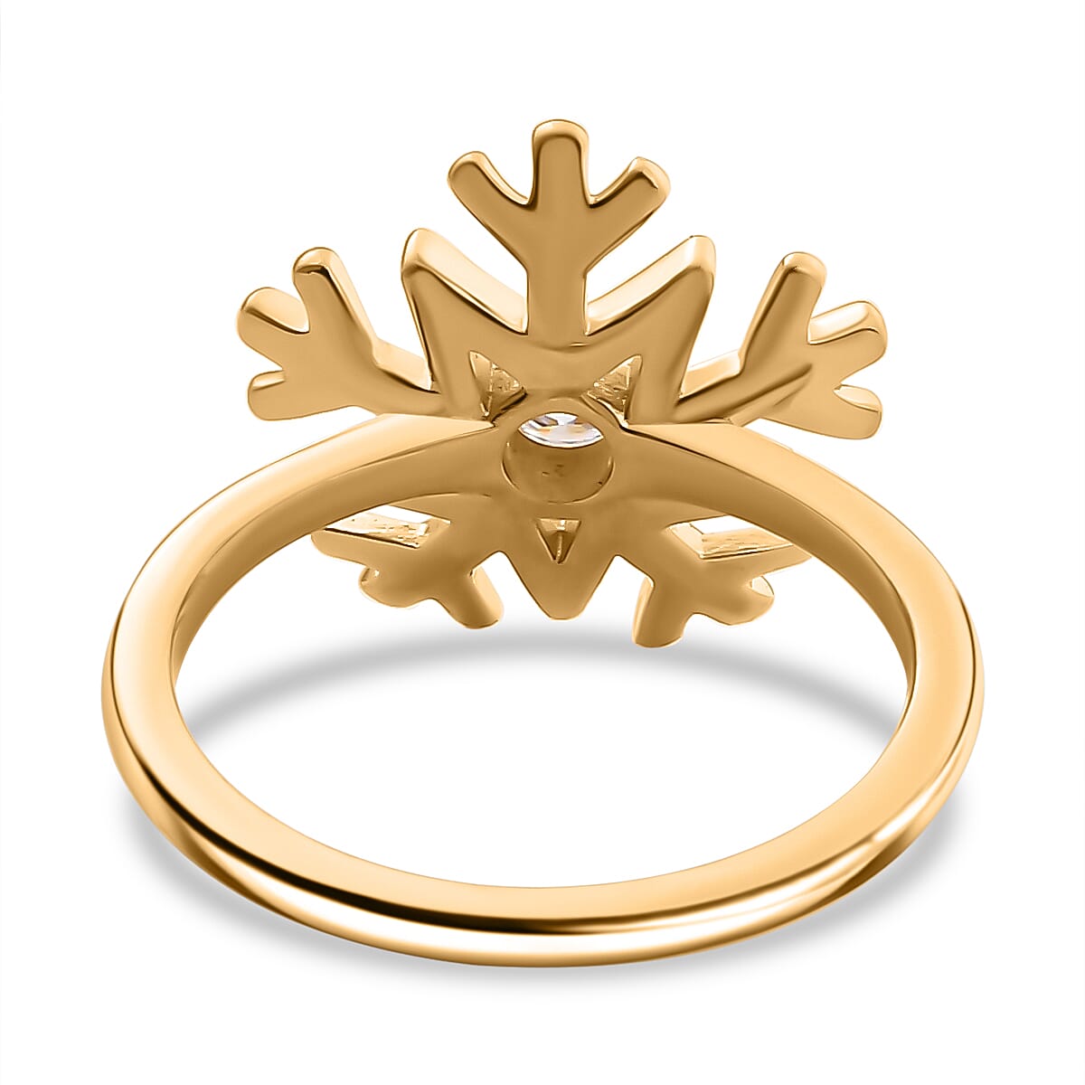 Moissanite Ring in 18K Vermeil Yellow Gold Plated Sterling Silver 0.23 Ct.