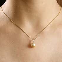 9K Yellow Gold AA South Sea Pearl (8mm-9mm) Pendant 5.59 Ct.