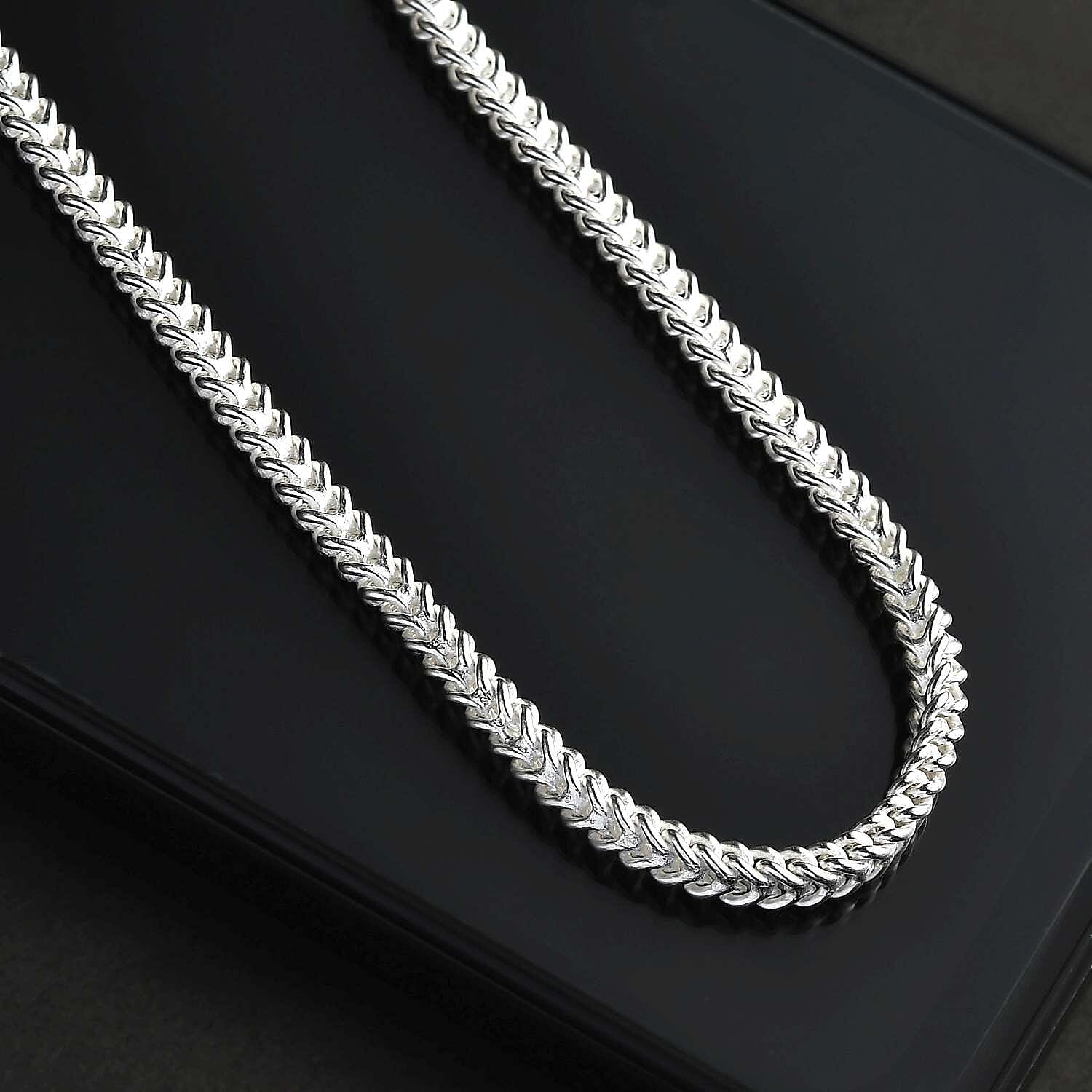 One Time Deal - Sterling Silver Franco Necklace (Size - 20) Silver Wt. 25.00 Gms.