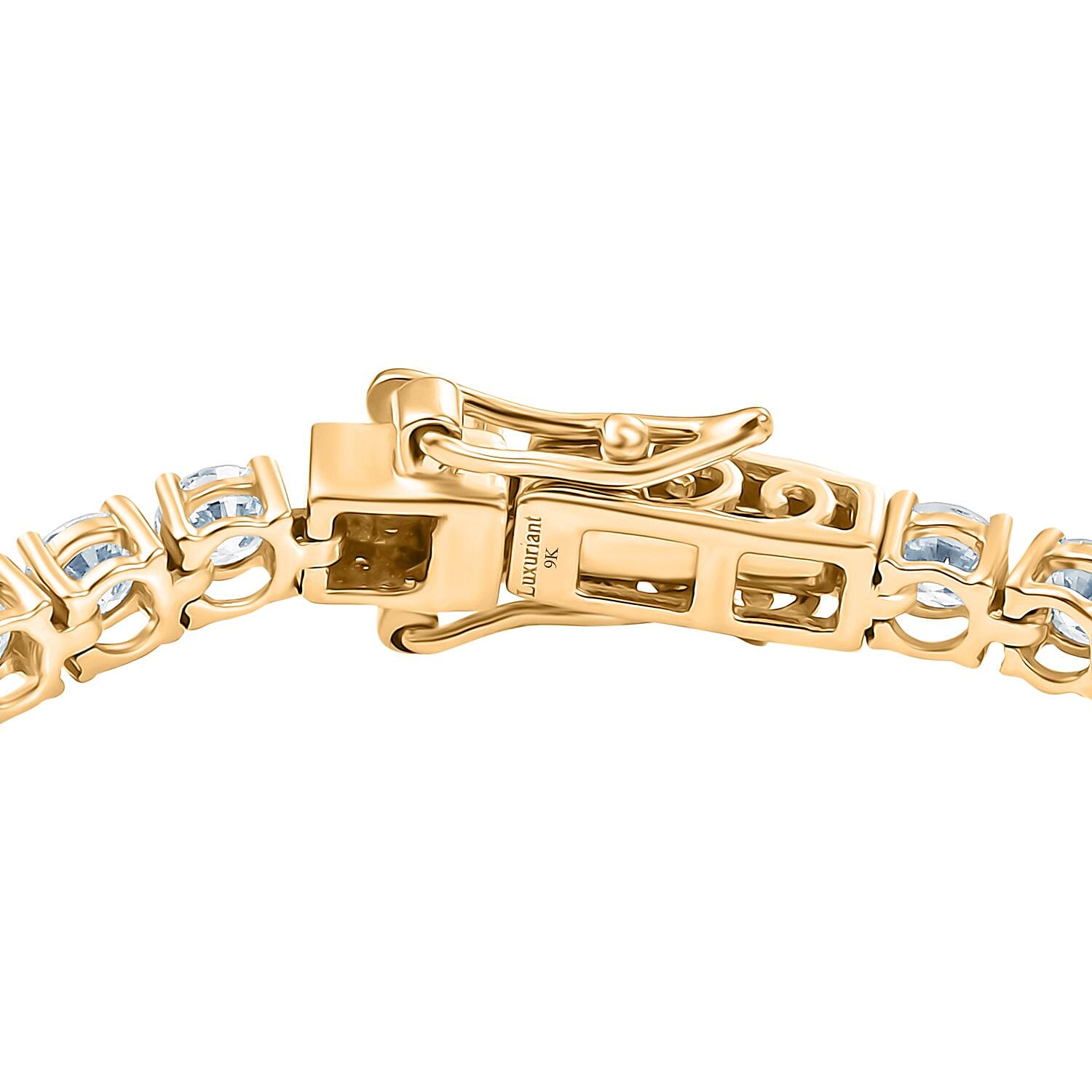 Luxuriant Diamond - 9K Yellow Gold SGL Certified Lab Grown Diamond (VS-E-F) Cluster Bracelet (Size - 7.5) 4.32 Ct