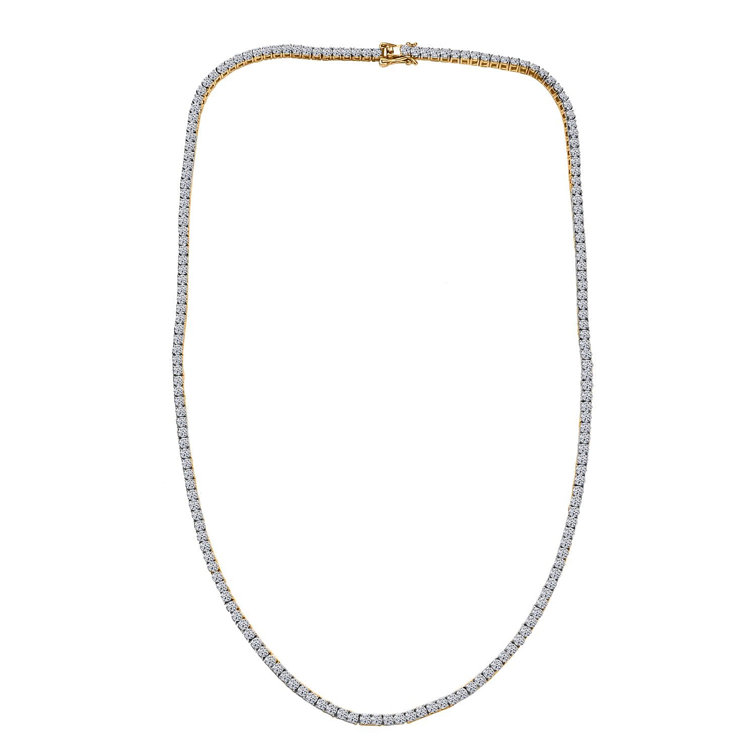 Luxuriant Diamond - 9K Yellow Gold SGL Certified Lab Grown Diamond (VS- E-F) Cluster Necklace (Size - 18) 10.56 Ct, Gold Wt. 12.15 Gms.