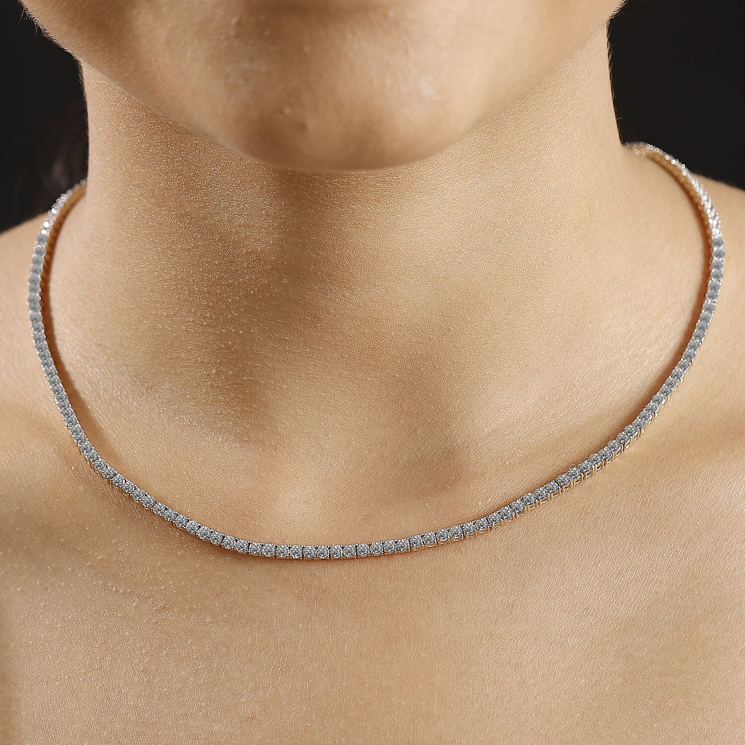 Luxuriant Diamond - 9K Yellow Gold SGL Certified Lab Grown Diamond (VS- E-F) Cluster Necklace (Size - 18) 10.56 Ct, Gold Wt. 12.15 Gms.