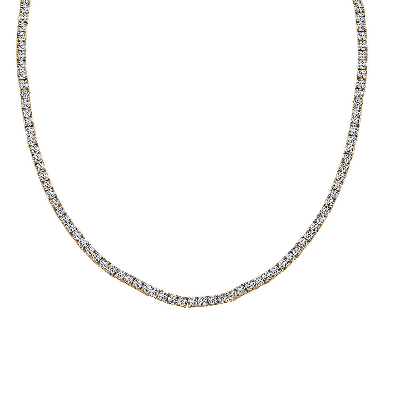 Luxuriant Diamond - 9K Yellow Gold SGL Certified Lab Grown Diamond (VS- E-F) Cluster Necklace (Size - 18) 10.56 Ct, Gold Wt. 12.15 Gms.