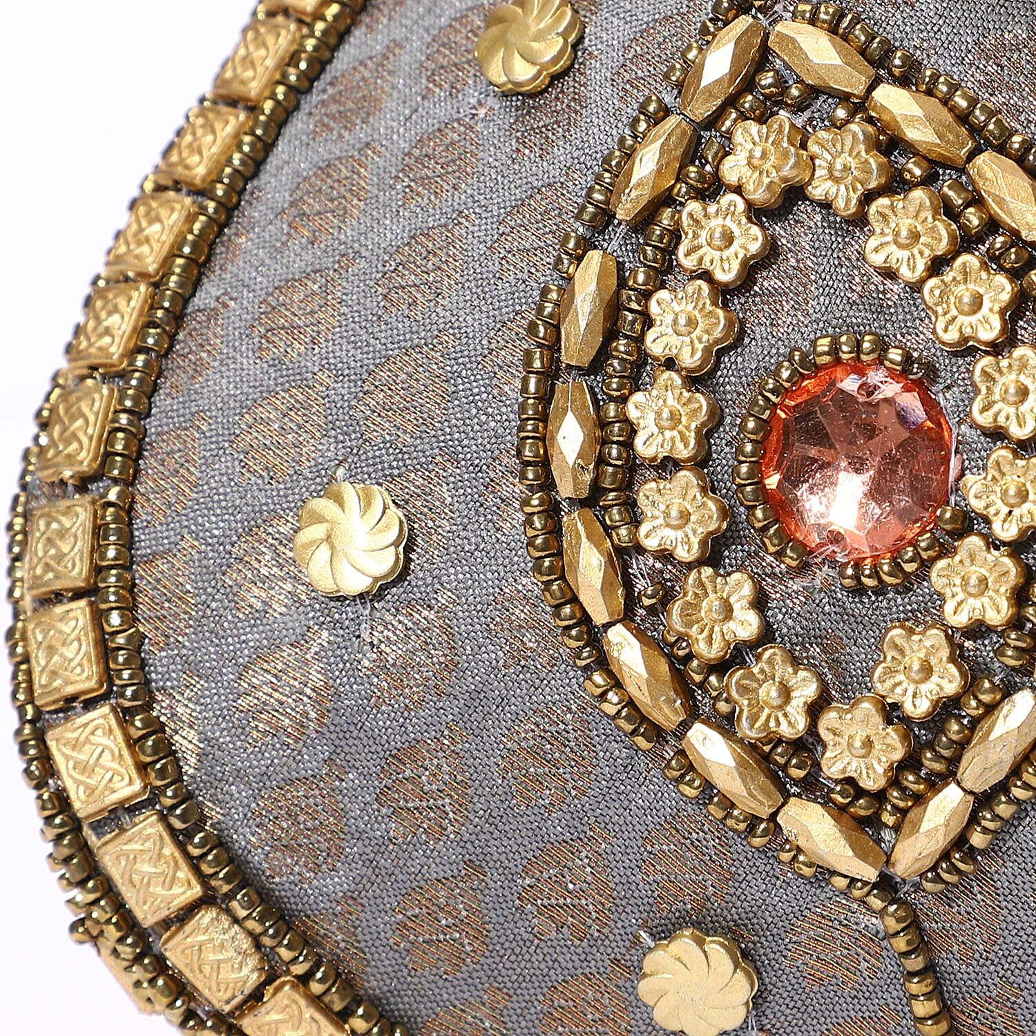 Embroidery Cosmetic and Toiletry Bag (Size 22x15x1 cm) - Silver