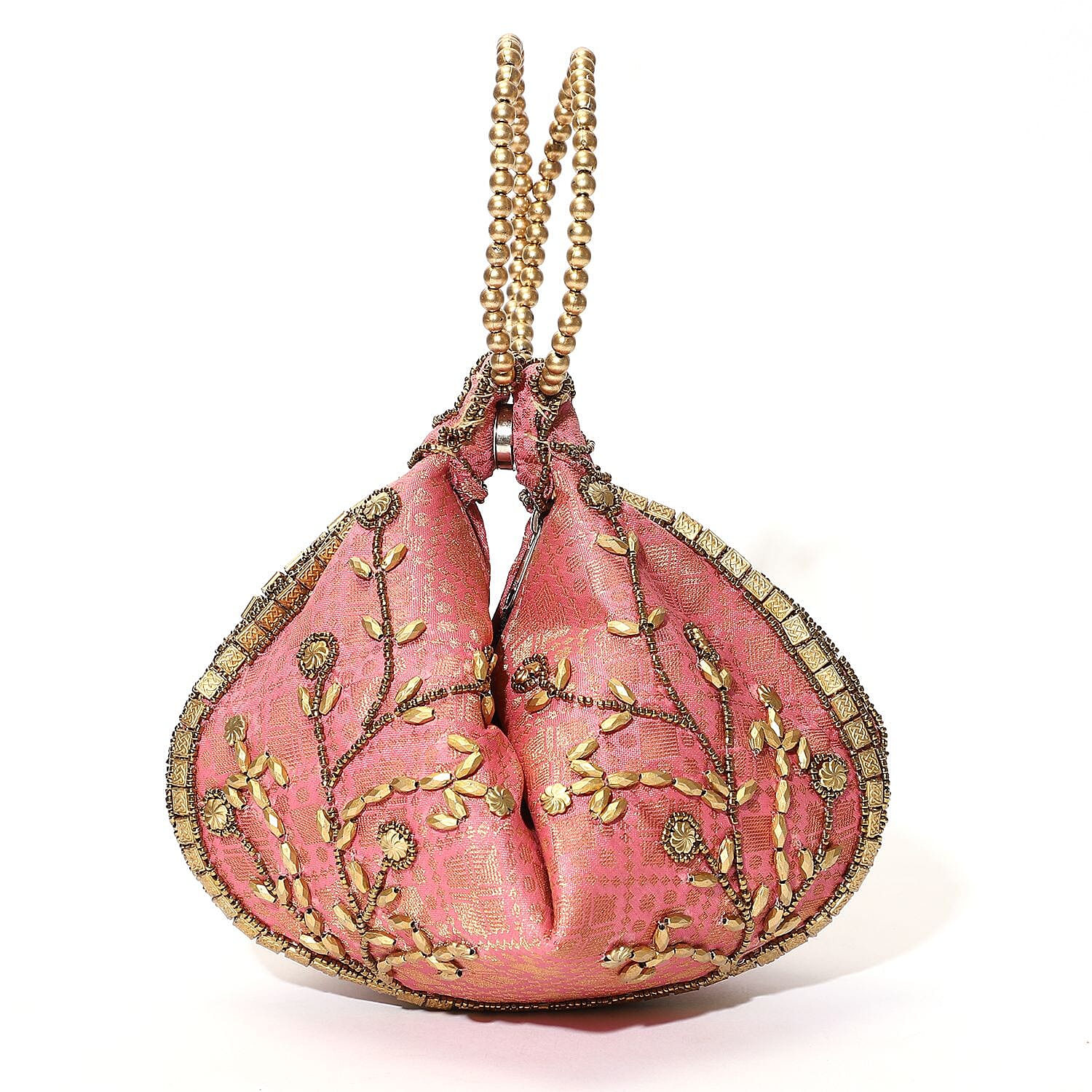 Embroidery Cosmetic and Toiletry Bag (Size 22x15x1 cm) - Pink