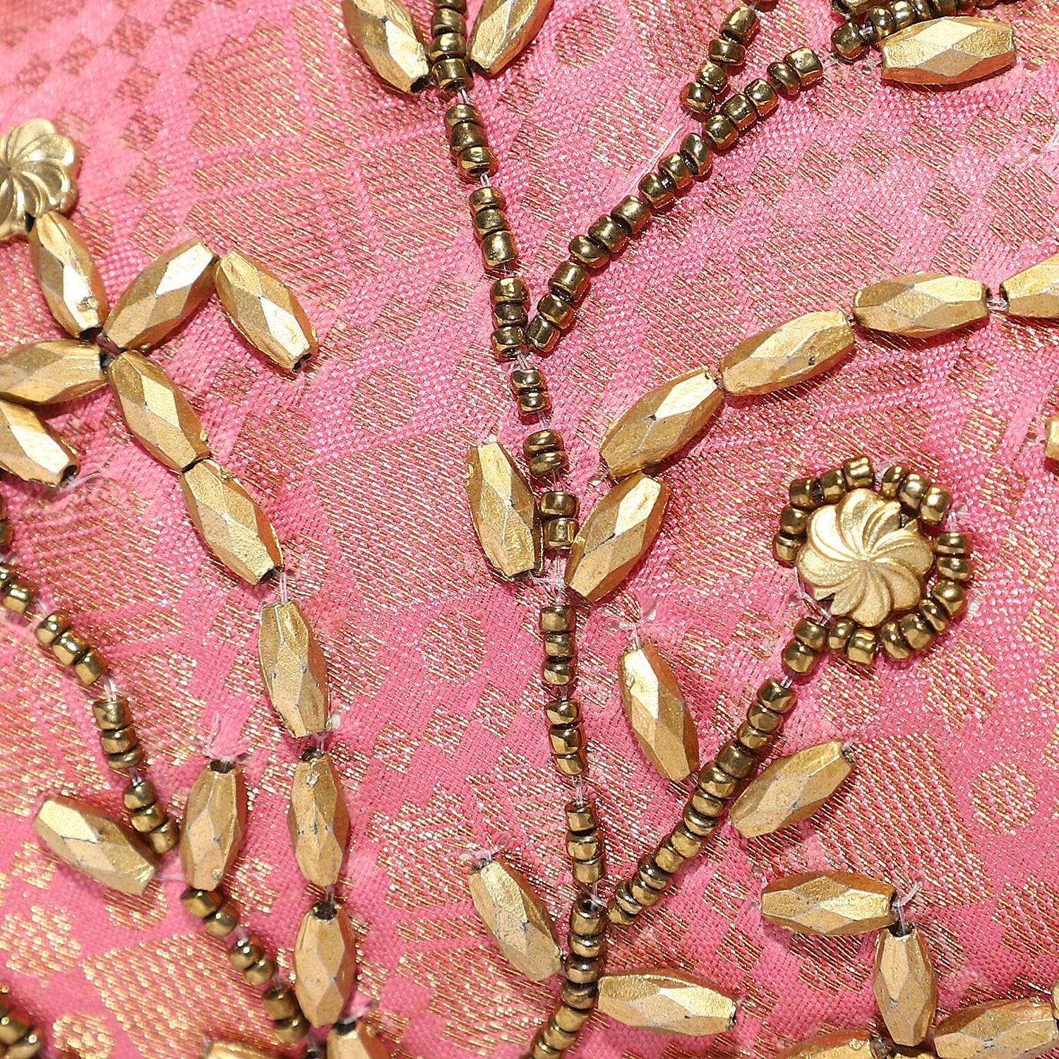 Embroidery Cosmetic and Toiletry Bag (Size 22x15x1 cm) - Pink