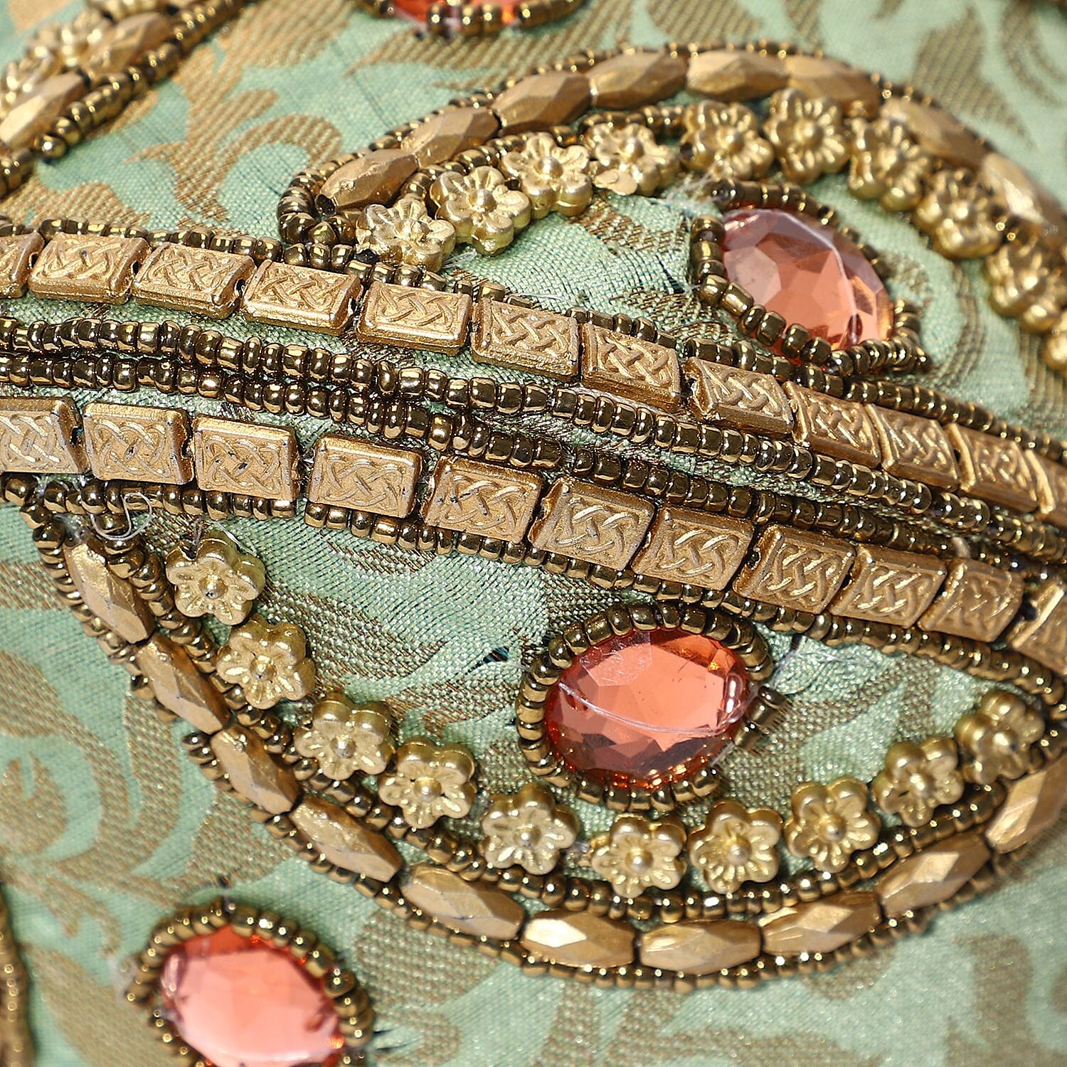 Embroidery Cosmetic and Toiletry Bag (Size 22x15x1 cm) - Mint