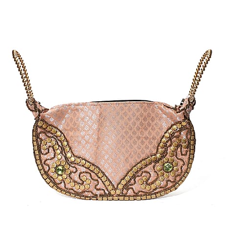 Set of 2 Hand Embrodiered Embellished Potli Bag - Pink - Mint