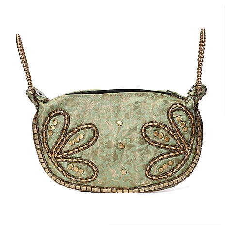 Set of 2 Hand Embrodiered Embellished Potli Bag - Pink - Mint