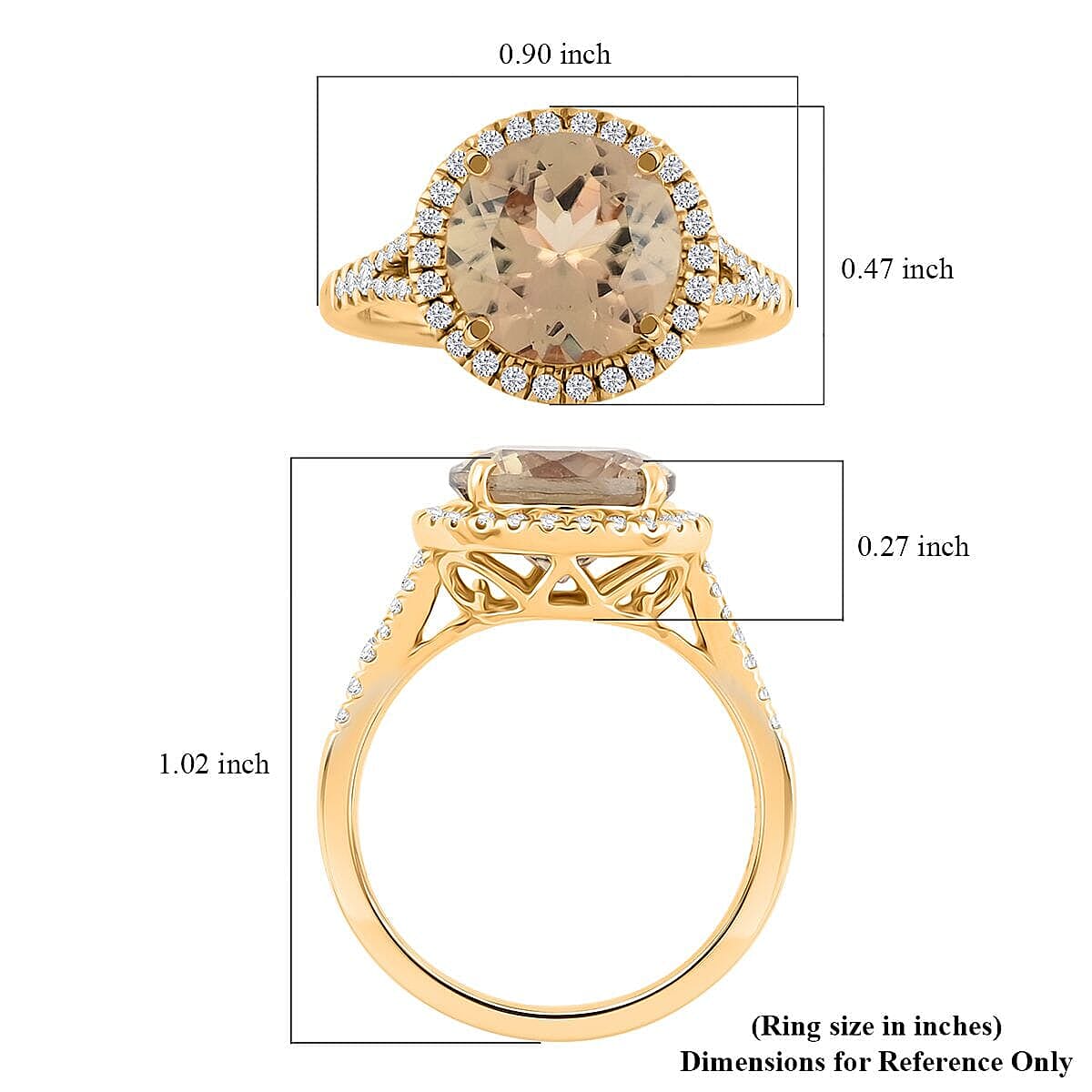 Luxoro 14K Yellow Gold AAA Turkizite , White Diamond I2 Ring 5.00 ct, Gold Wt. 4.09 Gms 5.000 Ct. Luxoro 14K Yellow Gold AAA Turkizite , White Diamond I2 Ring 5.00 ct, Gold Wt. 4.09 Gms 5.000 Ct.