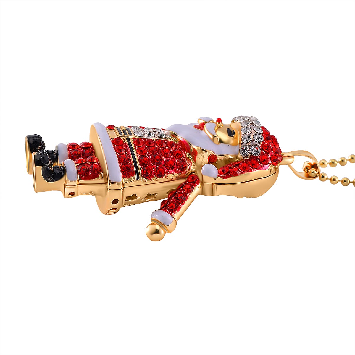 Multi Colour Crystal Enamelled Festive Santa Claus Necklace (Size - 24-2 Ext)