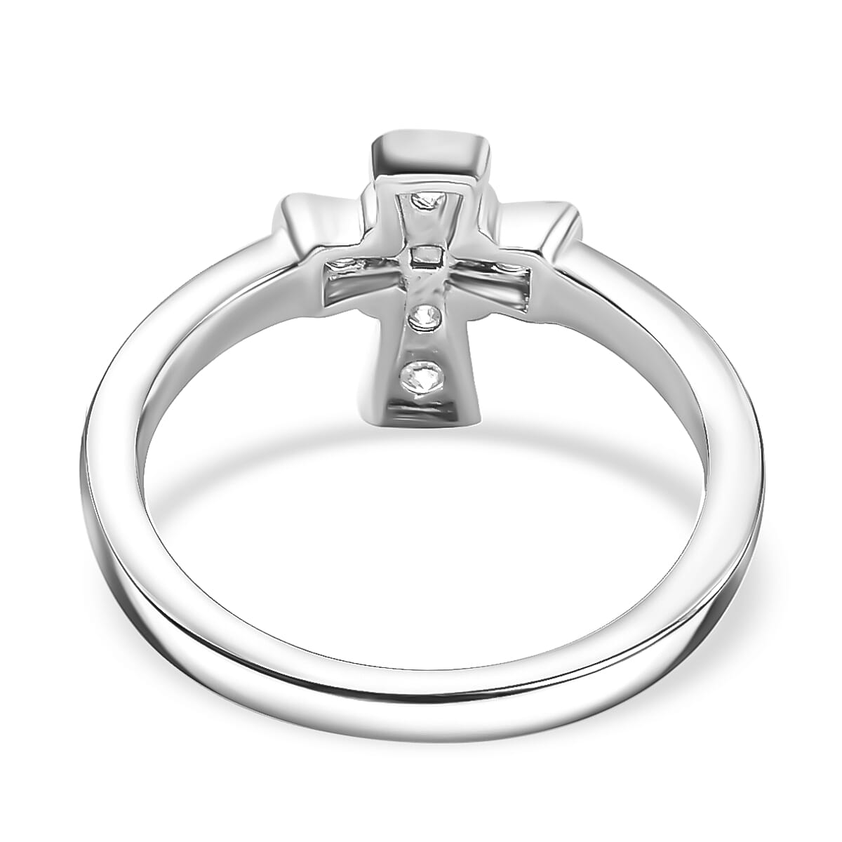 Moissanite Solitaire Ring in Rhodium Overlay Sterling Silver Moissanite Solitaire Ring in Rhodium Overlay Sterling Silver